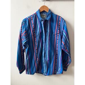 Wrangler Vintage 90's brushpopper button up shirt size large
